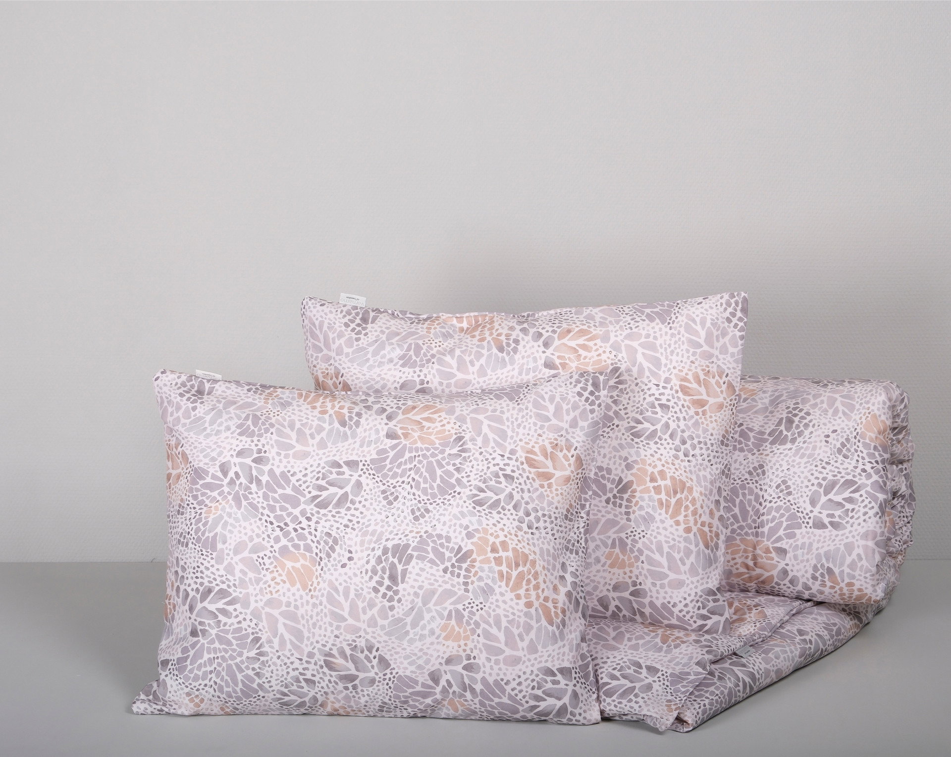 Malå Grå/Beige Satin Bäddset Enkeltäcke 150x210 Värnamo of Sweden