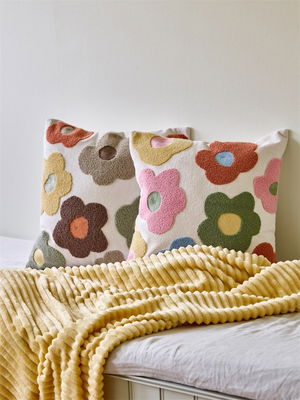 Daisy Linne Blommor Teddy Kuddfodral 45x45 Redlunds