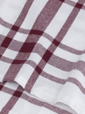 Kökshandduk Rutig Återvunnen Röd 40x60 Kosta Linnewäfveri