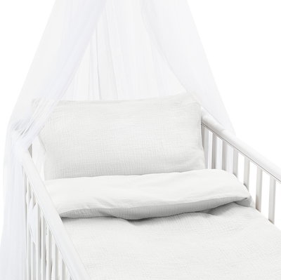 Enfärgat Vit Rolling Bäddset Spjälsäng 100x130  Borganäs of Sweden