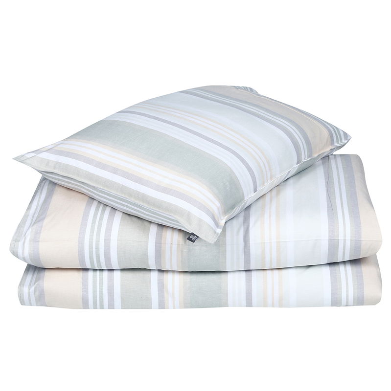 Harry Randigt Grön Bäddset Enkeltäcke 150x210 Classic Textile Harry Randigt Grön Bäddset Enkeltäcke 150x210 Classic Textile