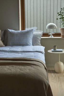 Dalskog Seersucker Blå Rutigt Bäckebölja Bäddset Enkeltäcke 150x210 Kosta Linnewäfveri