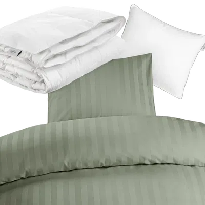 Hotellpaket Grön Standard - Täcke, kudde och bäddset
