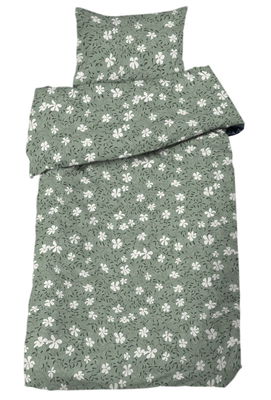 Hedvig Grön Blommigt Bäddset Enkeltäcke 150x210 Redlunds