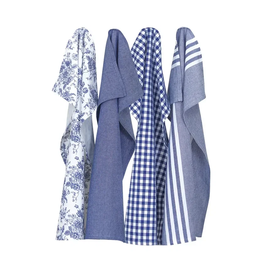 Kökshandduk Linnea Blå/Vit 50x70 4-pack Classic Textile