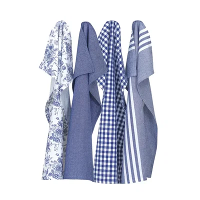 Kökshandduk Linnea Blå/Vit 50x70 4-pack Classic Textile
