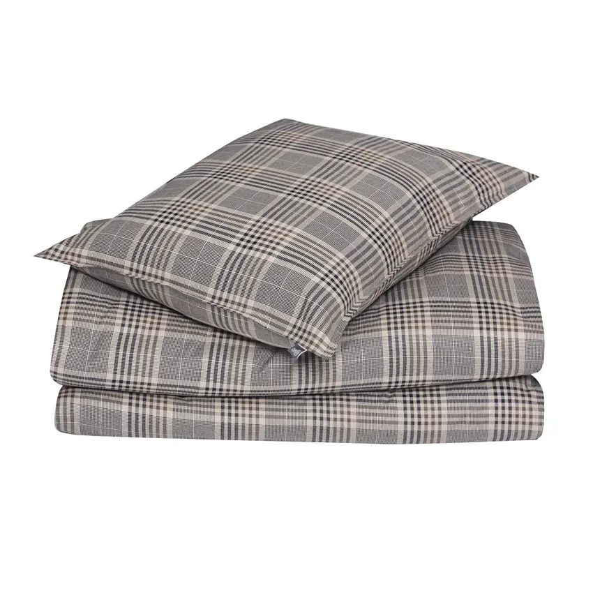 Harald Rutigt Beige/Brun/Svart Bäddset Enkeltäcke 150x210 Classic Textile