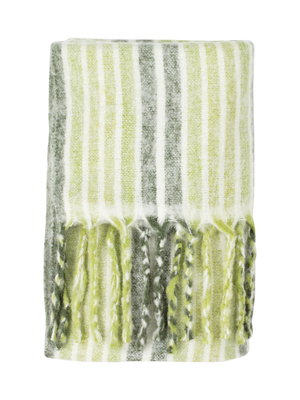 Pläd Tanum Randig Grön 130x170 cm Kosta Linnewäfveri
