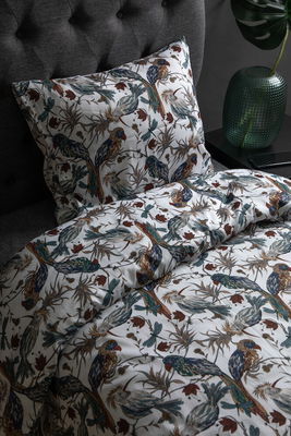 Sunningen Vit Satin Bäddset Enkeltäcke 150x210 Kosta Linnewäfveri