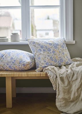 Bella Blå Blommigt Bäddset Enkeltäcke 150x210 Borganäs of Sweden