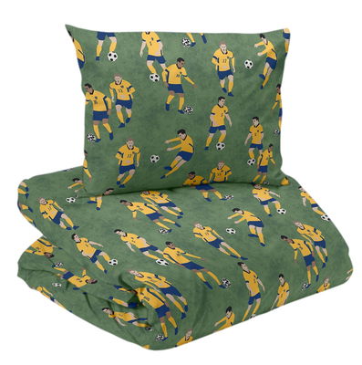 Fotboll Gul&Blå Barn Bäddset Enkeltäcke 150x210 Redlunds