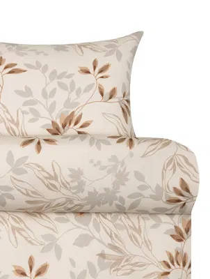Nadja Elfenben Satin Blommigt Bäddset Dubbeltäcke 220x220 Höie