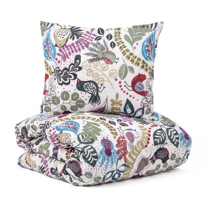 Stormhagen Vit Satin Bäddset Enkeltäcke 150x210 Kosta Linnewäfveri