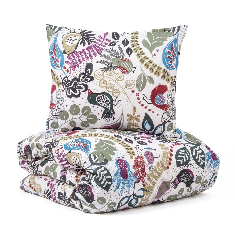 Stormhagen Vit Satin Bäddset Enkeltäcke 150x210 Kosta Linnewäfveri