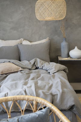 Enfärgat Grå Rolling Bäddset Dubbeltäcke 220x210 Borganäs of Sweden