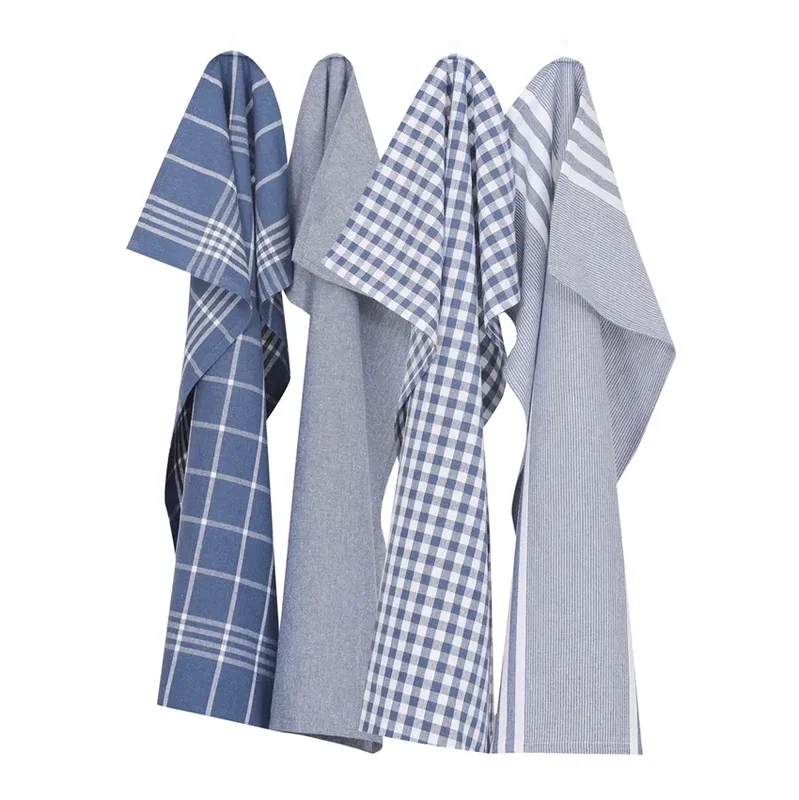 Kökshandduk Gråblå/Vit 50x70 4-pack Classic Textile