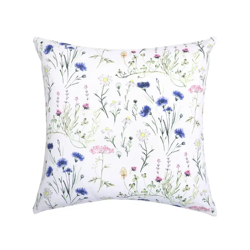 Kuddfodral Hilma Blå/Grön Blommigt 50x50 Classic Textile