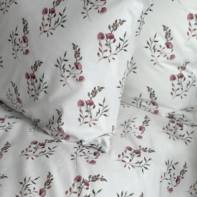 Olivia Rosa/Vit Blommigt Bäddset Enkeltäcke 150x210 Classic Textile