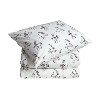 Olivia Rosa/Vit Blommigt Bäddset Enkeltäcke 150x210 Classic Textile