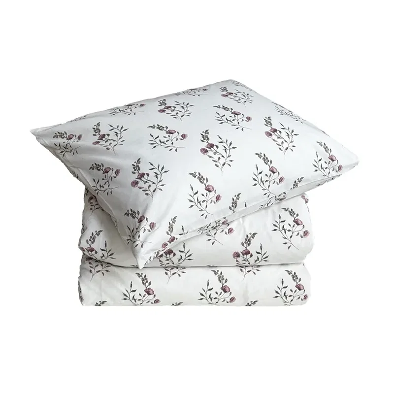 Olivia Rosa/Vit Blommigt Bäddset Enkeltäcke 150x210 Classic Textile
