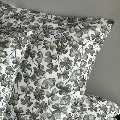 Klöver mossgrön bäddset 150x210 cm från Classic Textile – bild 3