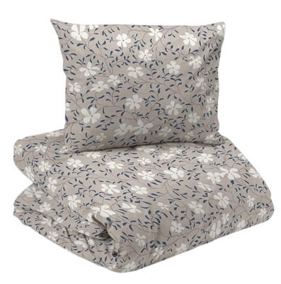 Hedvig Beige Blommigt Bäddset Enkeltäcke 150x210 Redlunds