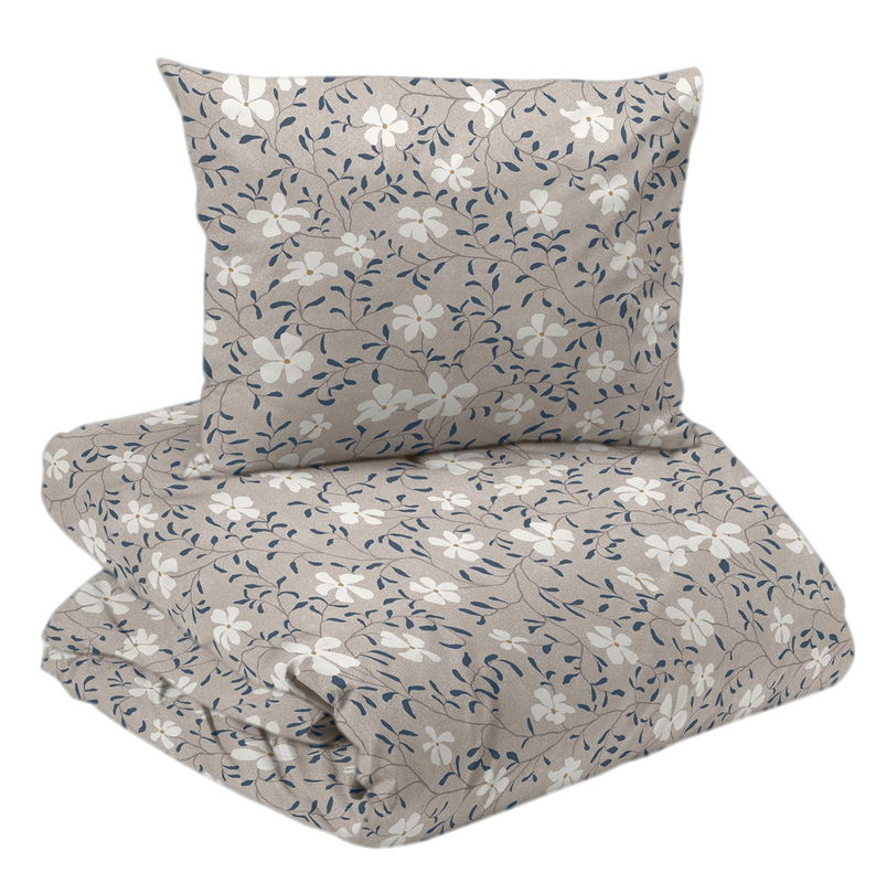 Hedvig Beige Blommigt Bäddset Enkeltäcke 150x210 Redlunds