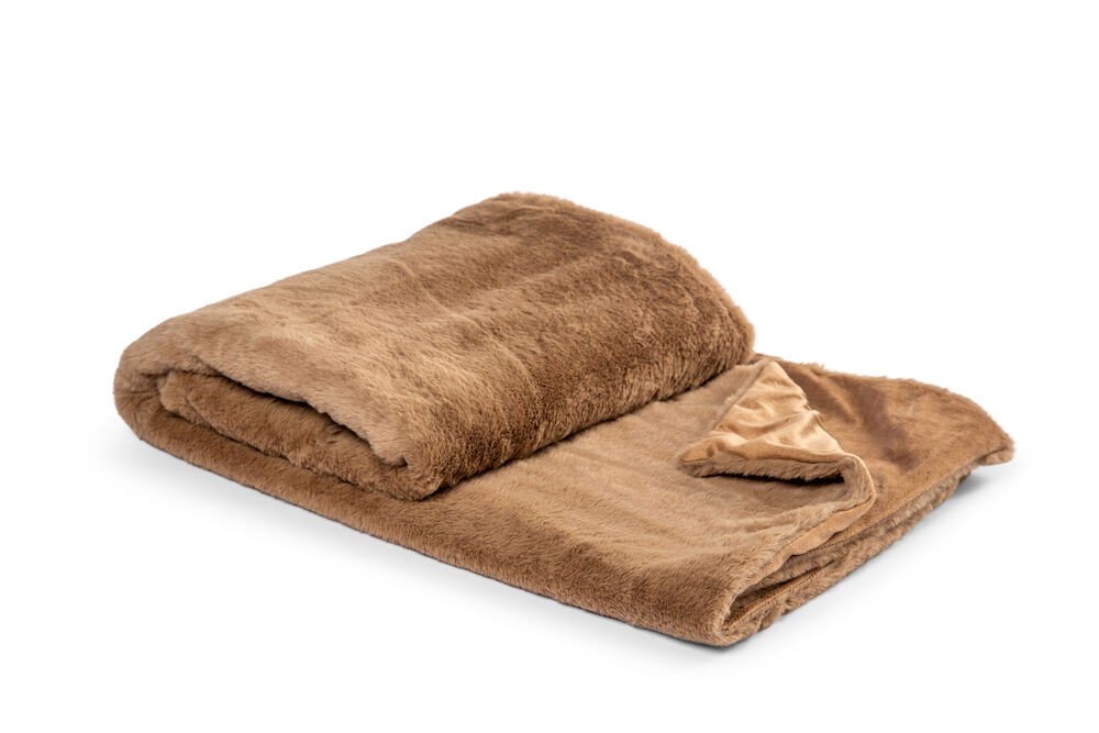 Pläd Nordby Nougat 130x170 Kosta Linnewäfveri