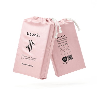 Bambu Bäddset Rosa Enkeltäcke 150x210 Björk®