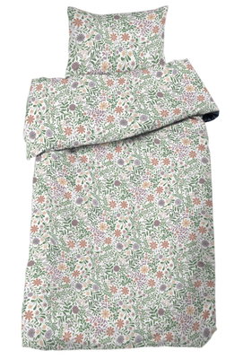 Backa Vit Blommigt Bäddset Enkeltäcke 150x210 Redlunds