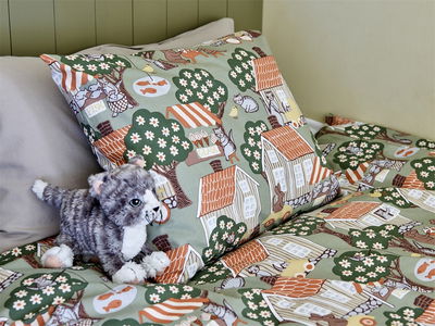 Åsgränd Grön Bäddset Enkeltäcke 150x210 Redlunds