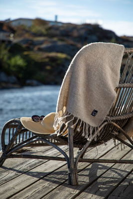 Pläd Sjövallen Beige 130x170 cm Kosta Linnewäfveri