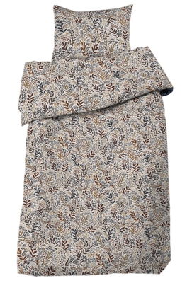 Hage Denim/Rost Blommigt Bäddset Enkeltäcke 150x210 Redlunds