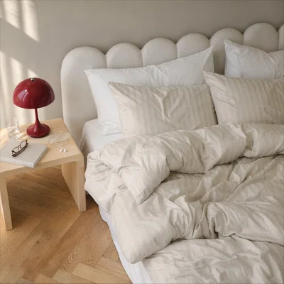 Hotell Satin Champagne Bäddset Dubbeltäcke 220x210 Borganäs of Sweden