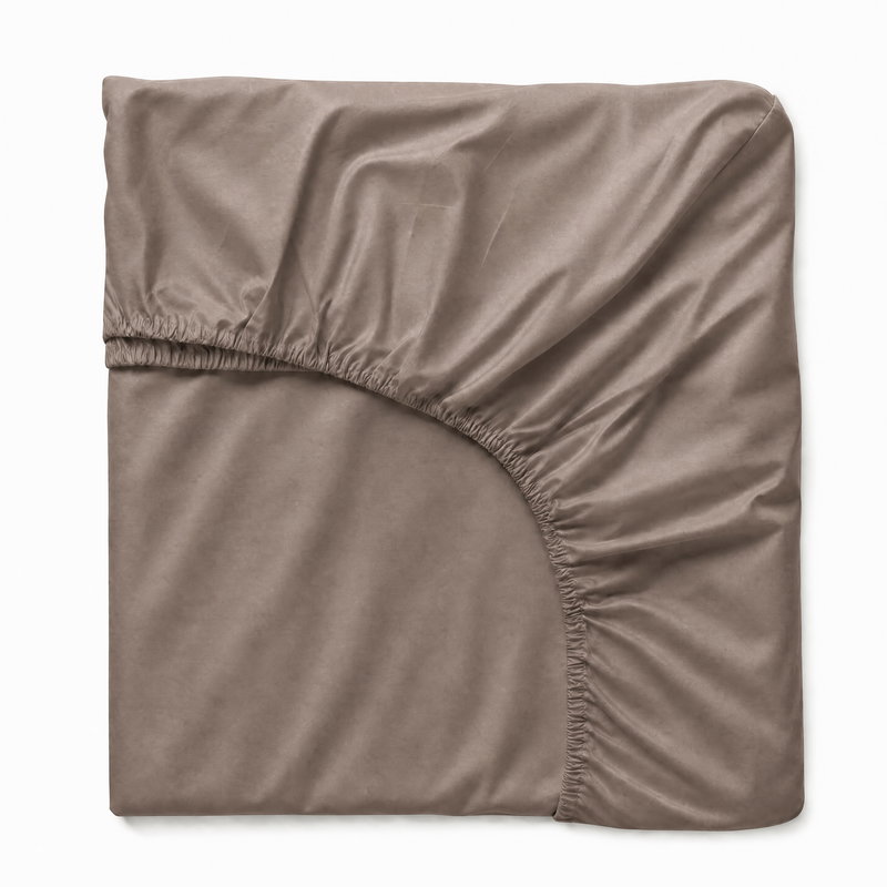 Dra på Lakan Brun Satin 180x200 Björk®
