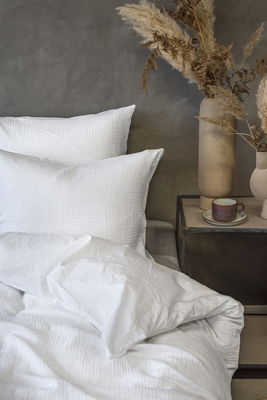 Enfärgat Vit Rolling Bäddset Enkeltäcke 150x210 Borganäs of Sweden