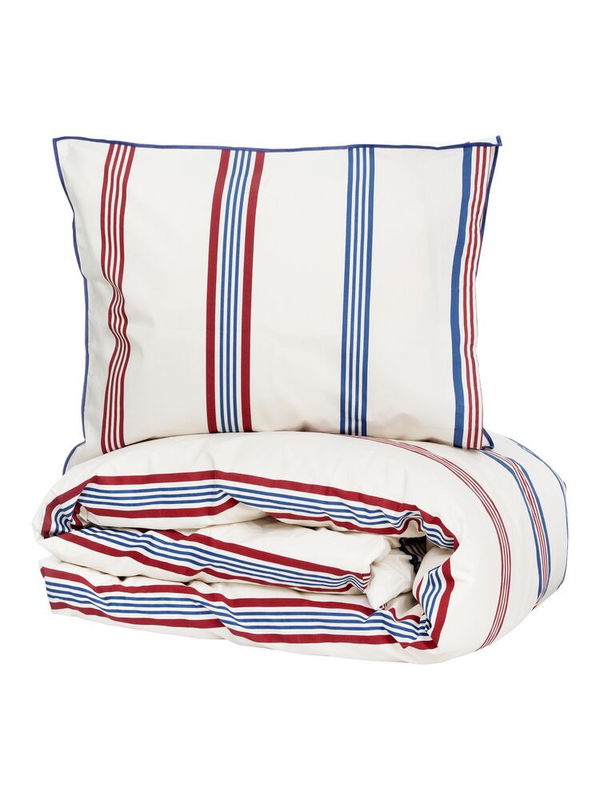 Sydkoster Beige Percale Randigt Bäddset Enkeltäcke 150x210 Lord Nelson Victory