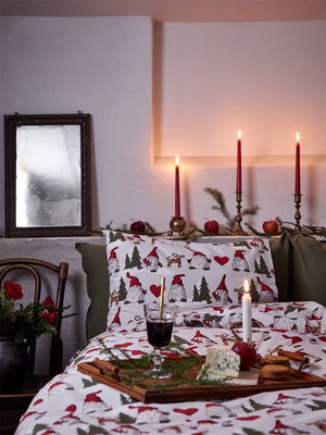 Noel Jul Linne/Röd Bäddset Enkeltäcke 150x210 Redlunds