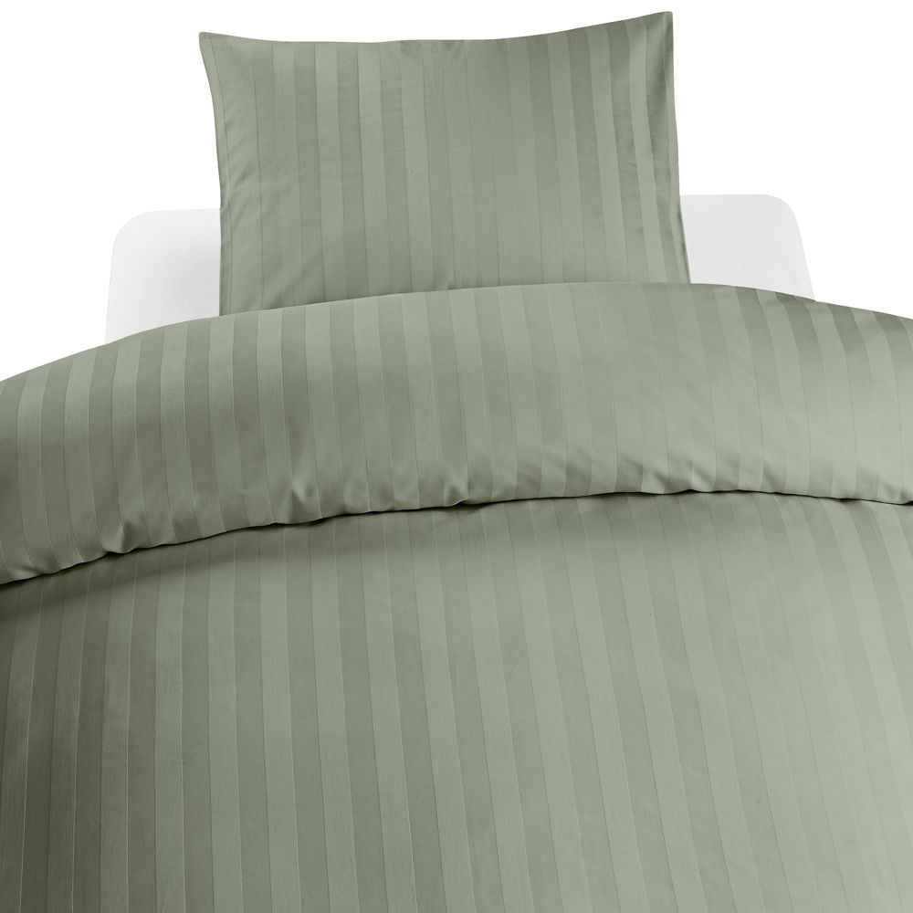 Hotell Satin Grön Bäddset Enkeltäcke 150x210 Borganäs of Sweden