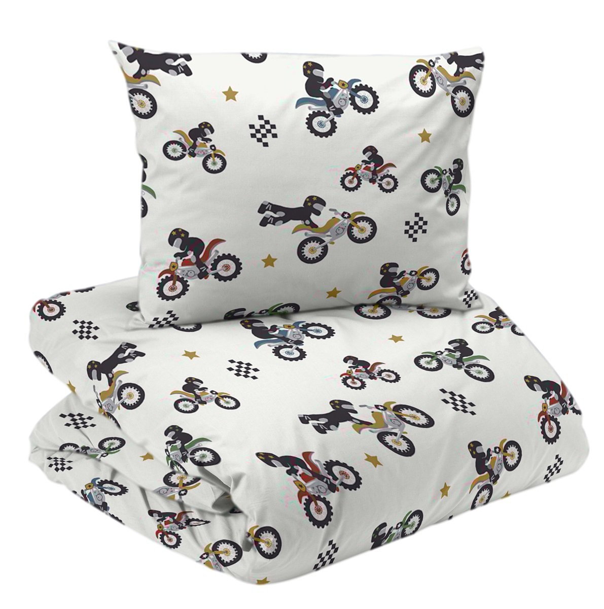 Bikes Vit Bäddset Enkeltäcke 150x210 Redlunds