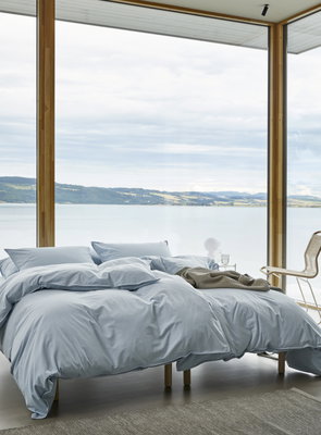 Frøya Blå Stentvättat Bäddset 150x210 Höie