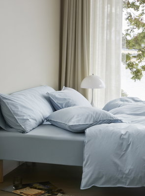Frøya Blå Stentvättat Bäddset 150x210 Höie