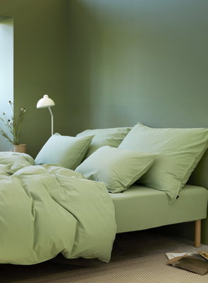 Frøya Grön Stentvättat Bäddset 150x210 Höie