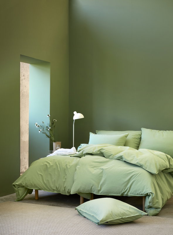 Frøya Grön Stentvättat Bäddset 150x210 Höie