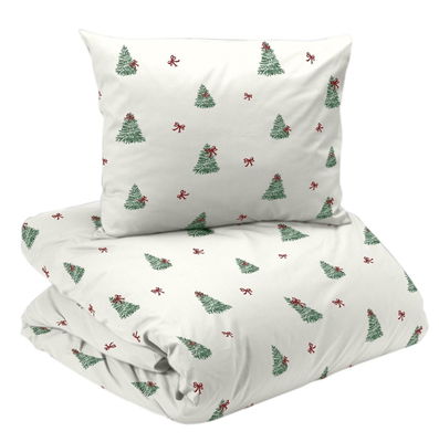Christmas Tree Vit Bäddset Enkeltäcke 150x210 Redlunds