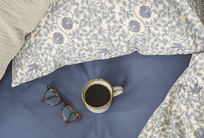 Botanique Blå Blommigt Bäddset Enkeltäcke 150x210 Borganäs of Sweden