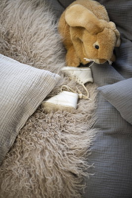 Enfärgat Beige Rolling Bäddset Spjälsäng 100x130  Borganäs of Sweden