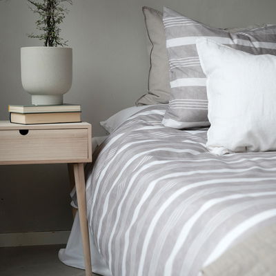 Romeo Stripe Beige Påslakan Enkeltäcke 150x210