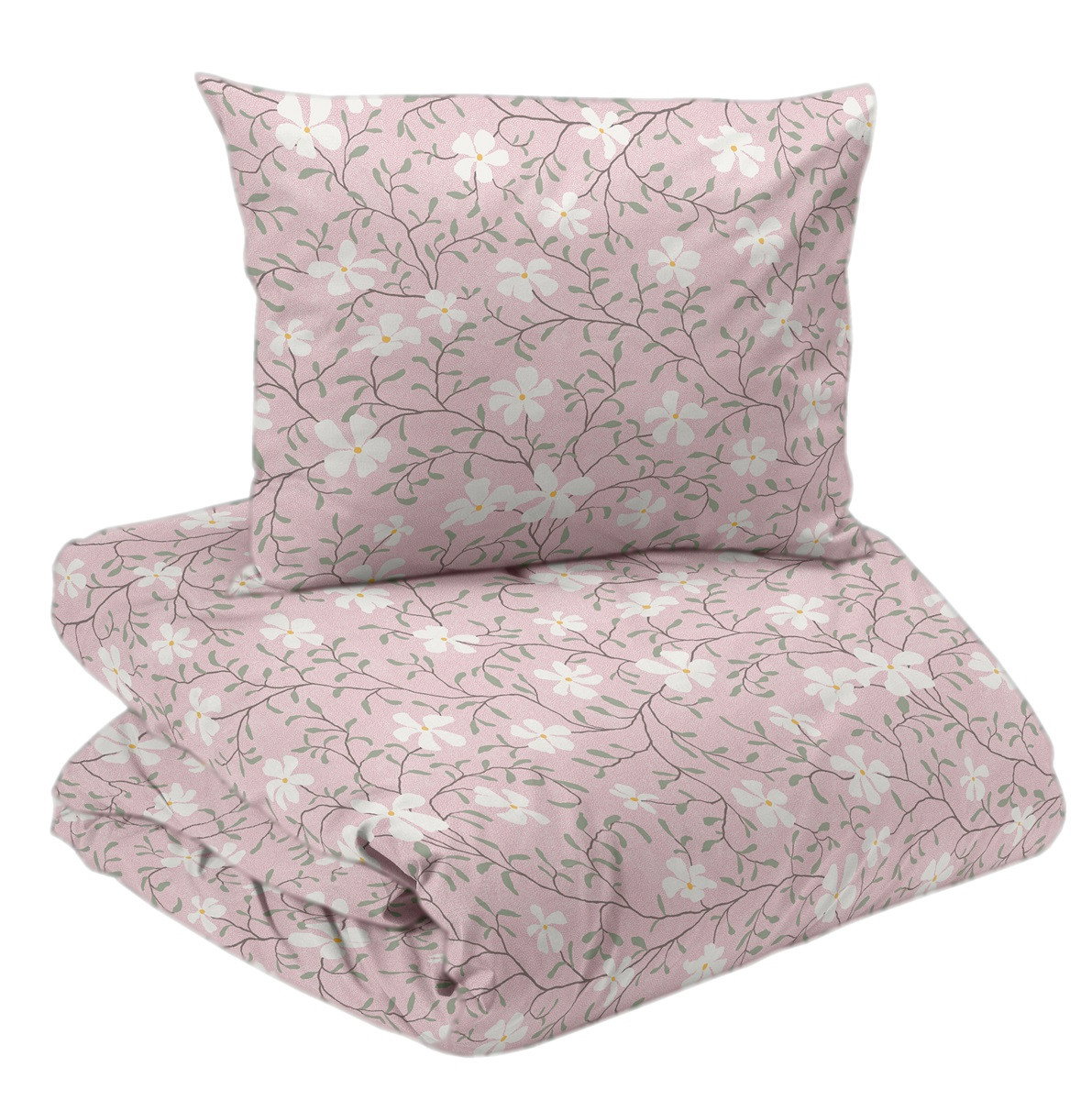 Hedvig Rosa Blommigt Bäddset Enkeltäcke 150x210 Redlunds