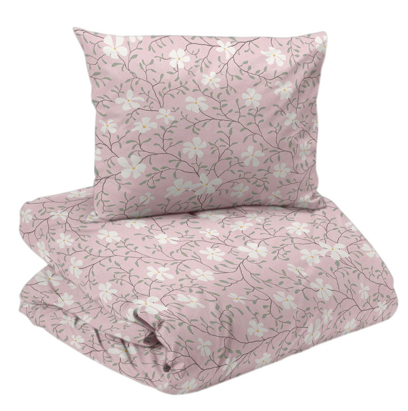 Hedvig Rosa Blommigt Bäddset Enkeltäcke 150x210 Redlunds